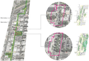 Mayer/Reed worked with the Bureau of Planning & Sustainability on a vision for SE 6th Ave that included partial and full closures of the street to accommodate more green space in the district.